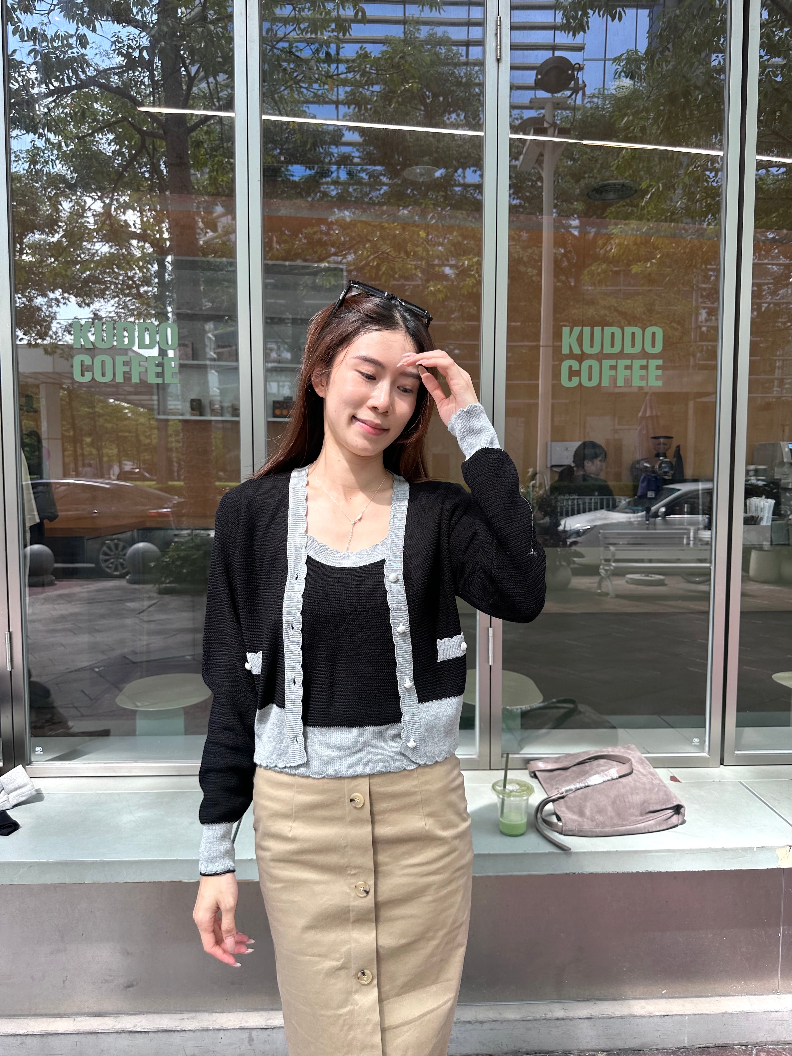 Pearl Knitted Tank & Cardigan Set
