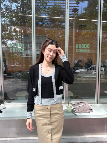 Pearl Knitted Tank & Cardigan Set
