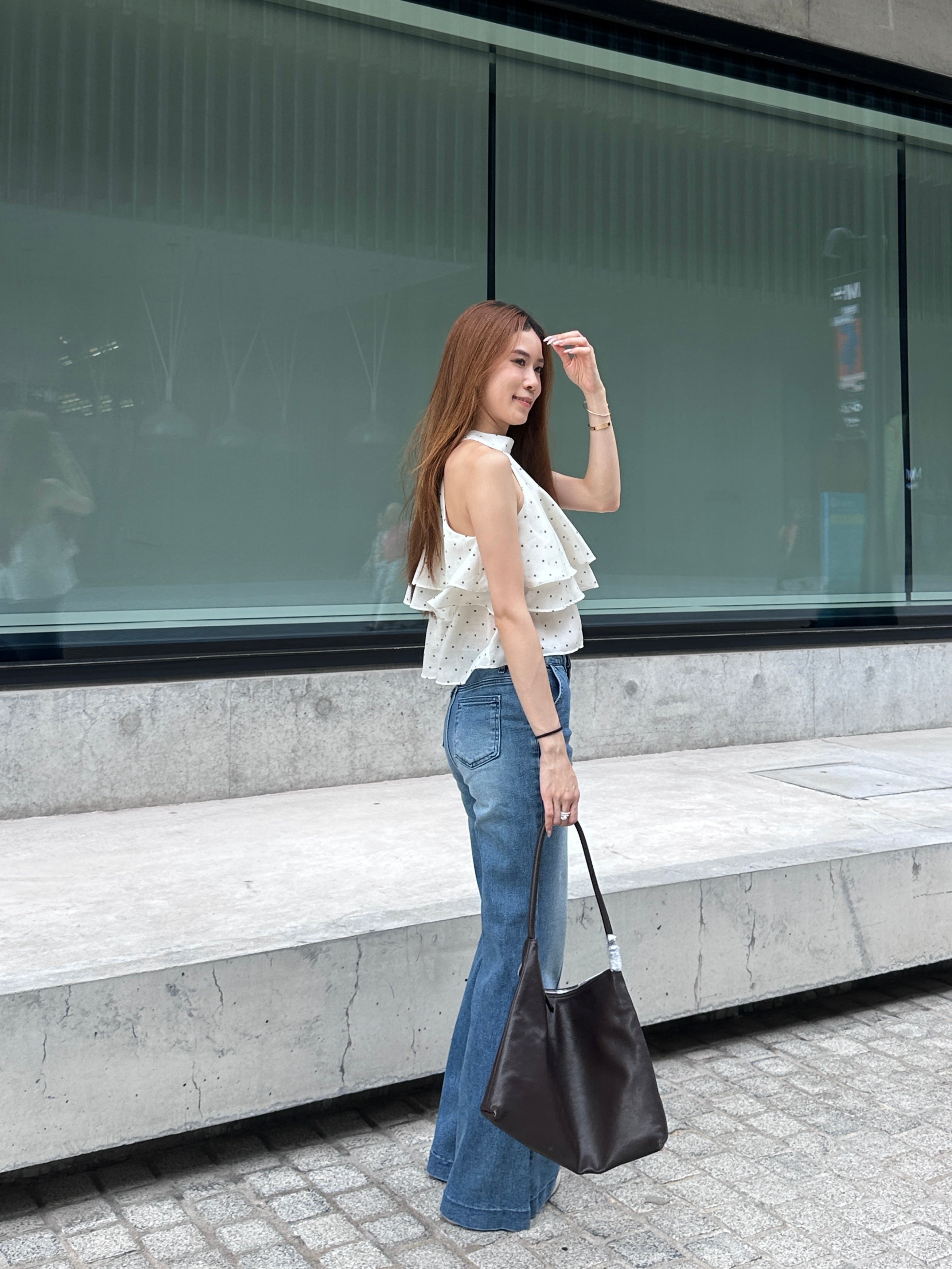 Dotted Crewneck Tank Top