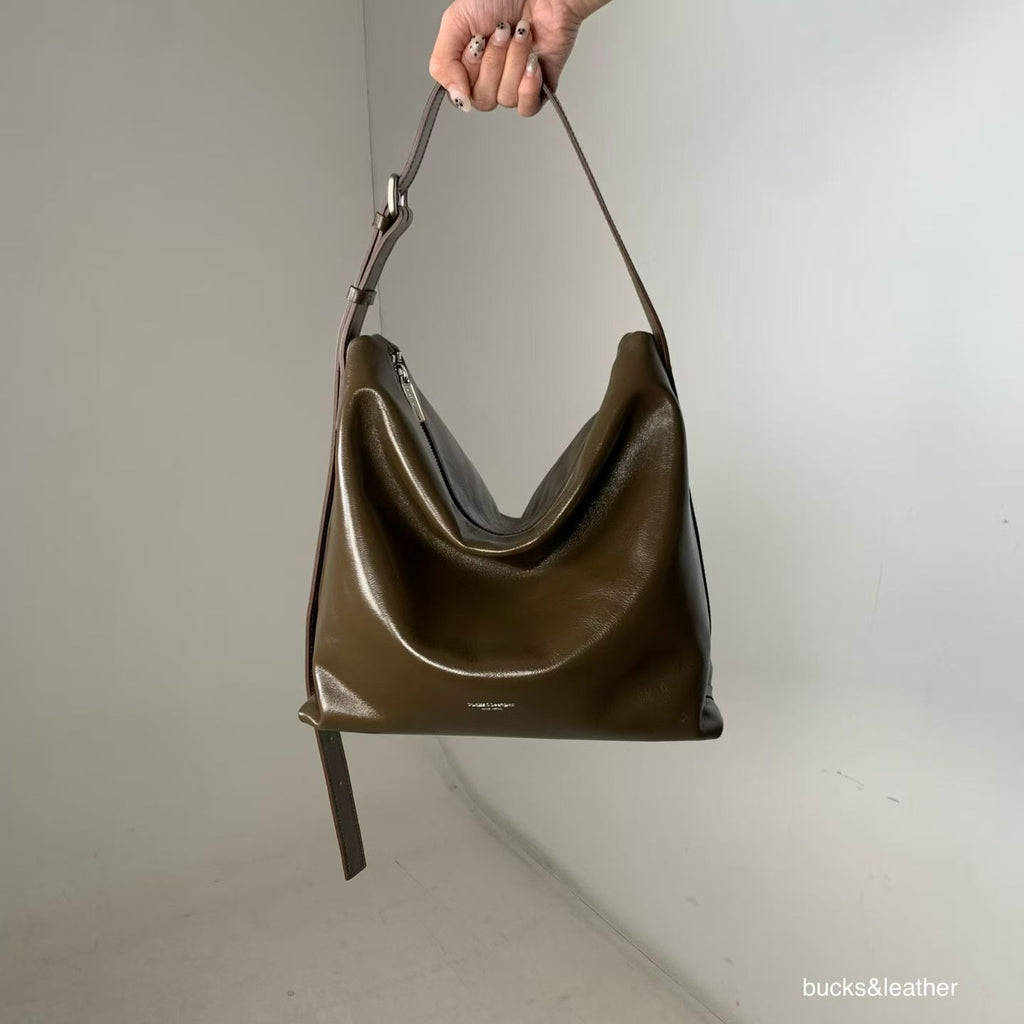 Real Leather Office Zipped Bag 大號