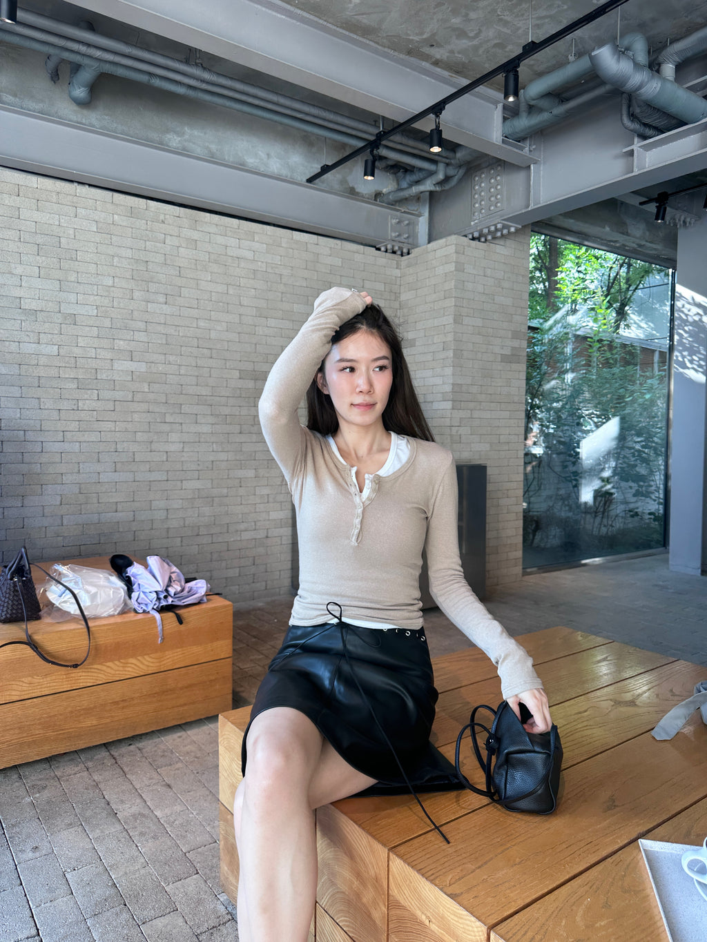 Button up along Sleeves Top