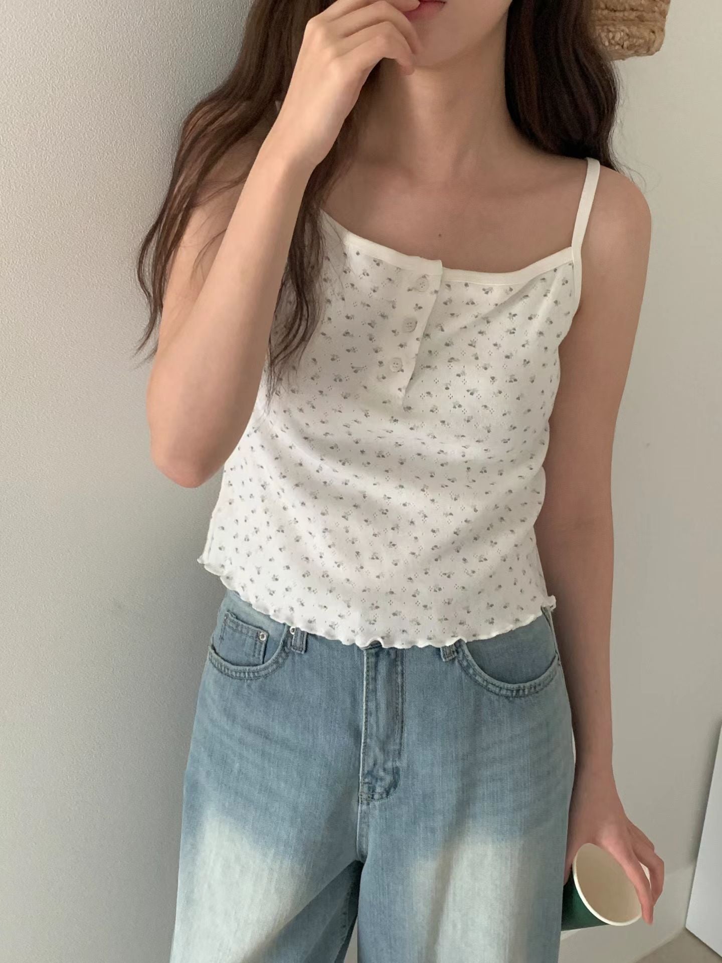 Floral Little Cropped Tank Top