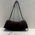Real Leather Suede Moon Bag