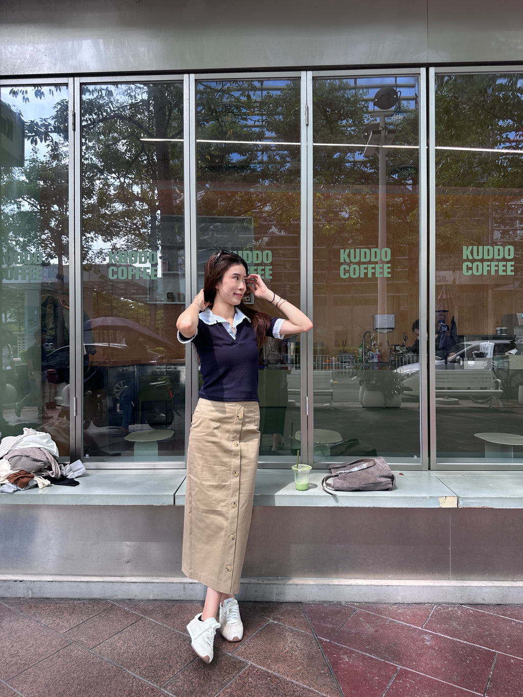 Mix Sleeves V Neck T Top