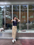 Mix Sleeves V Neck T Top