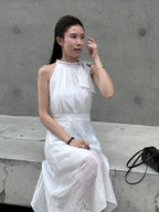 Holiday Tied Neck Maxi Dress