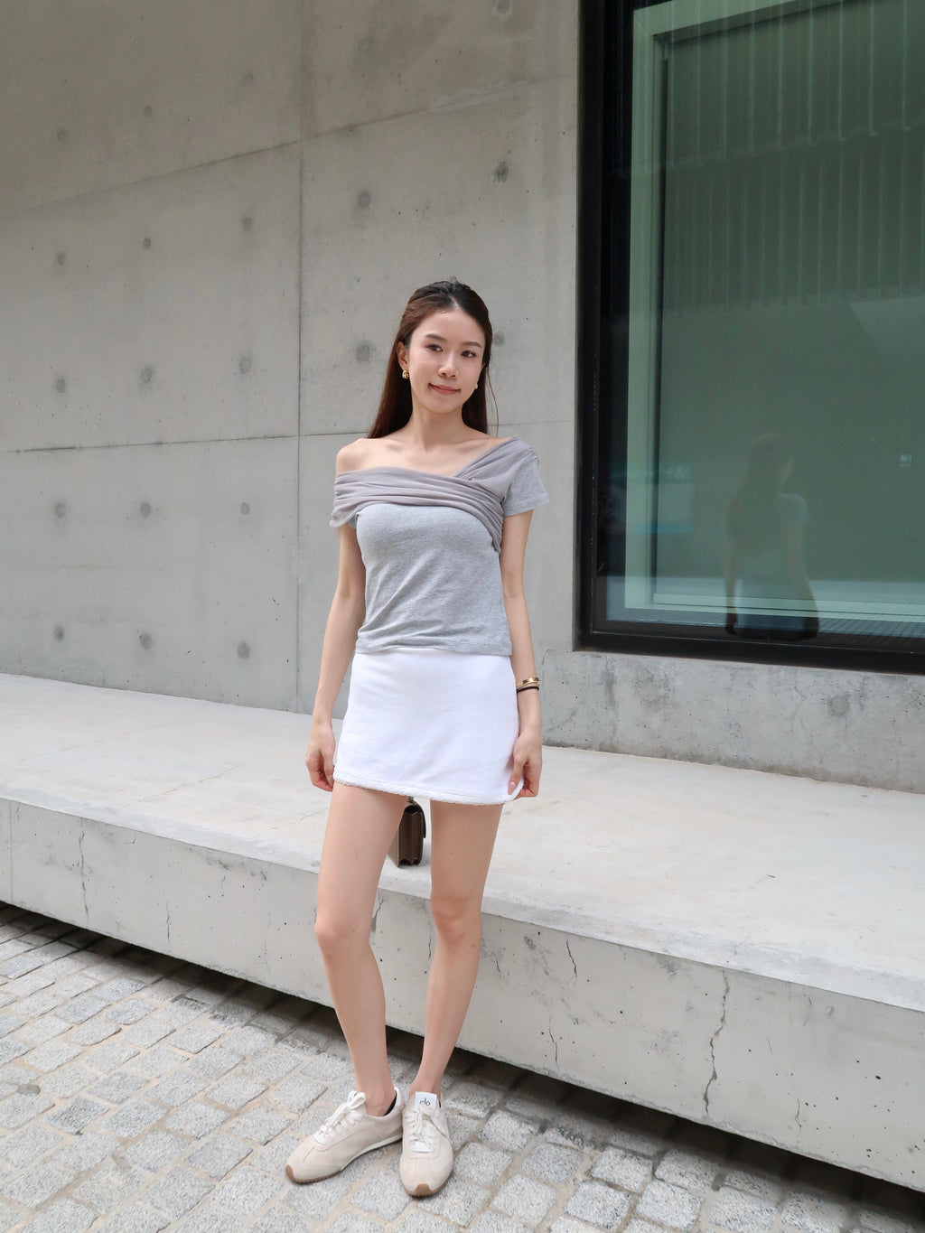 Lace Cross Cotton T Shirt