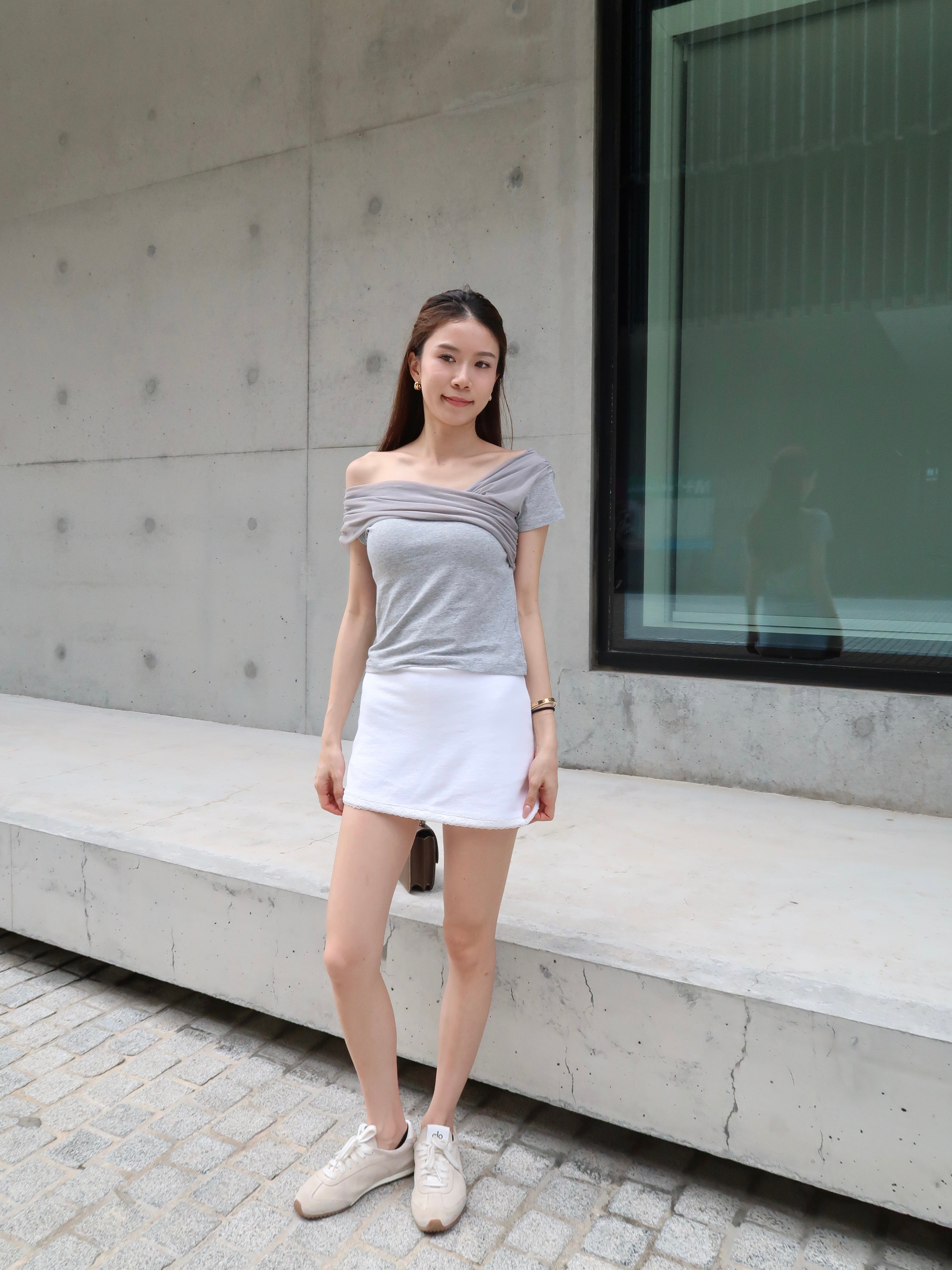 Lace Cross Cotton T Shirt