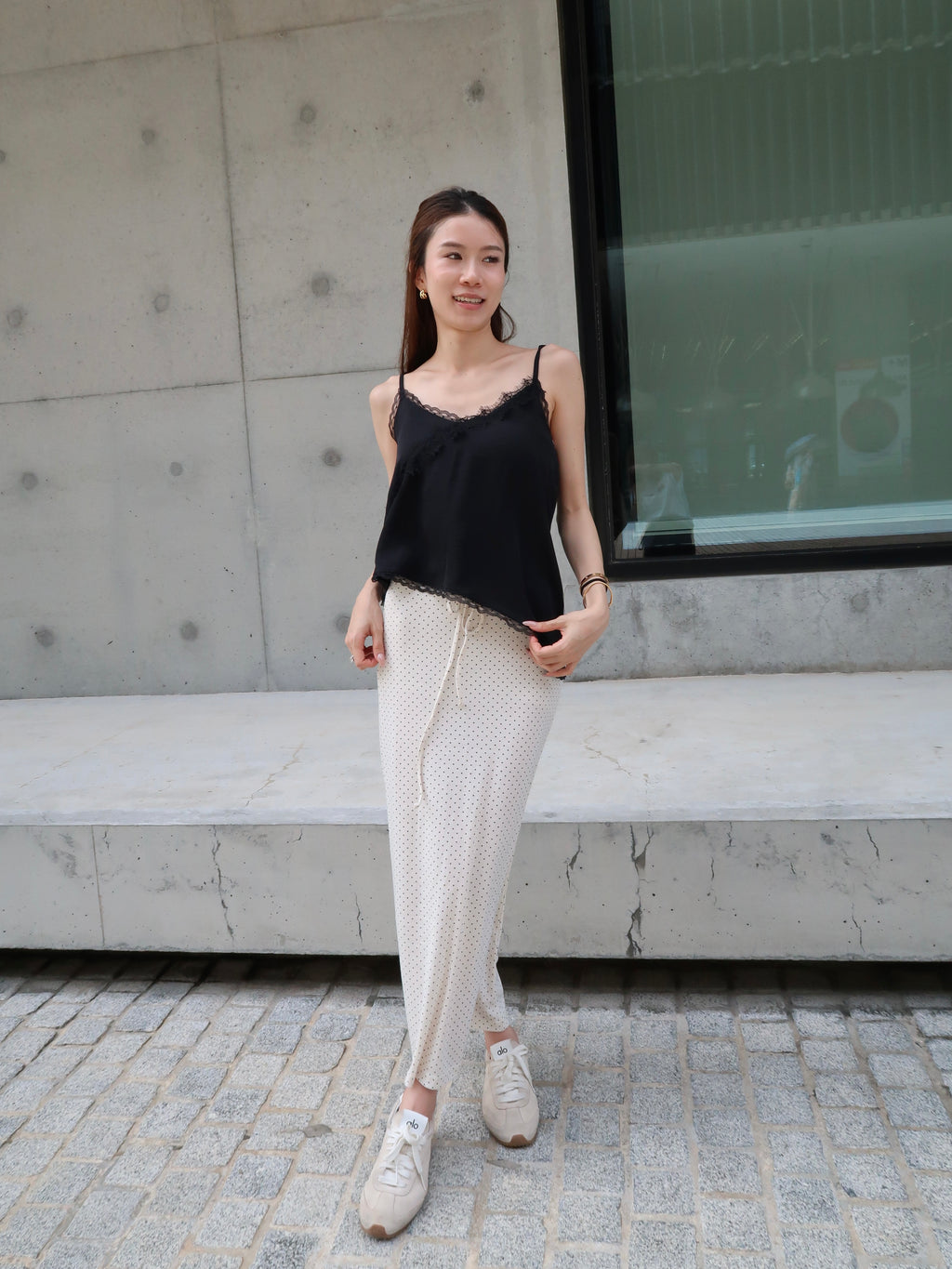 Lace Slide Cut Tank Top