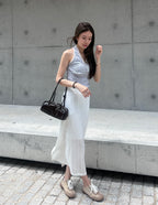 Striped See Through Maxi Skirt