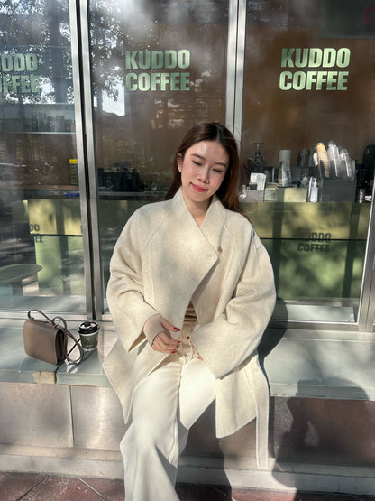 Doubled Wool Mid Length Jacket