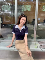 Mix Sleeves V Neck T Top