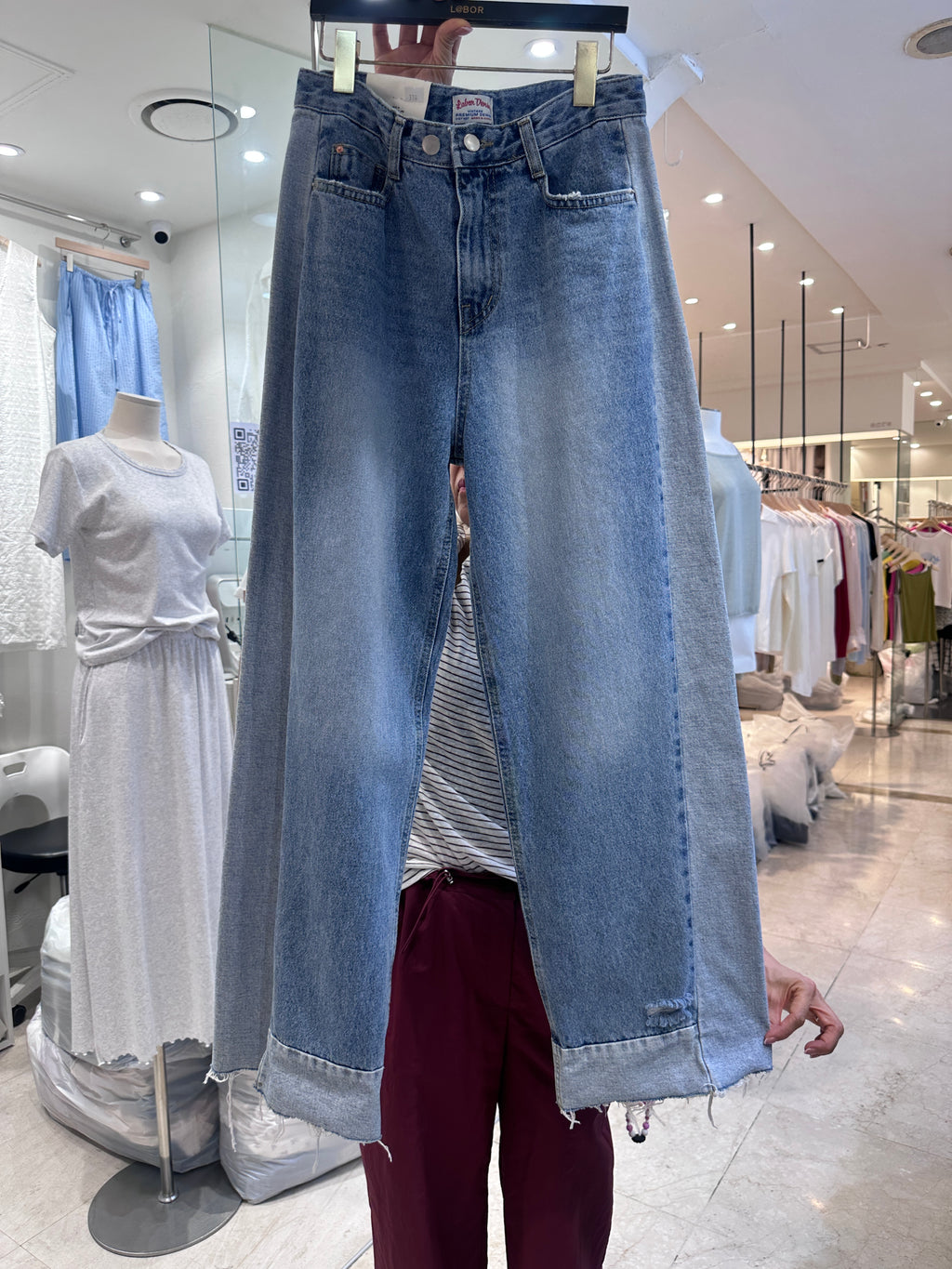 No. 376 Mixed Lined Denim Jeans