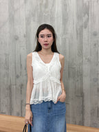 Whole Lace V Neck Tank Top