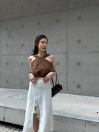 Cross Neck Chiffon Tank Top