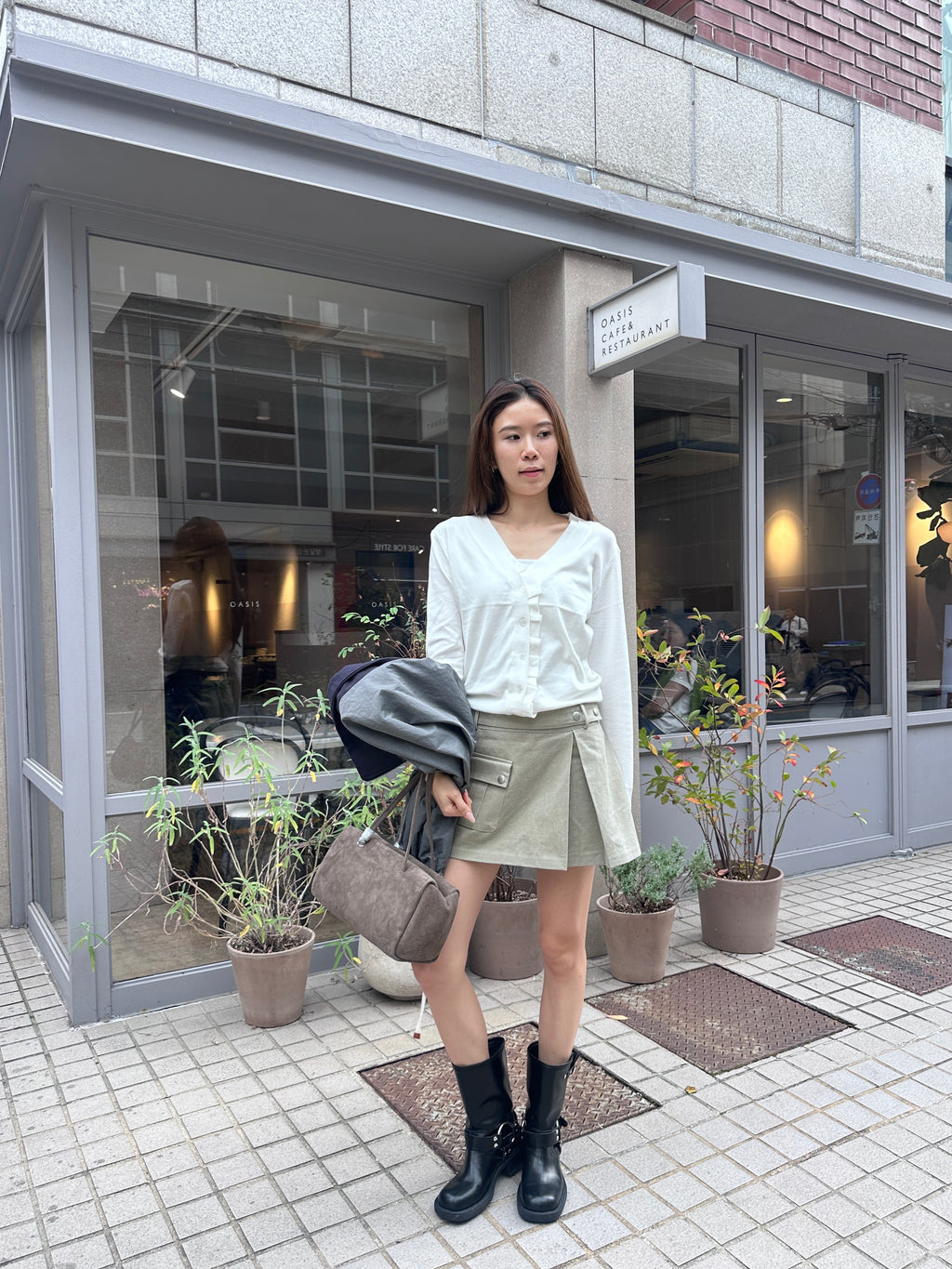 Ruffles Neck Soft Cardigan