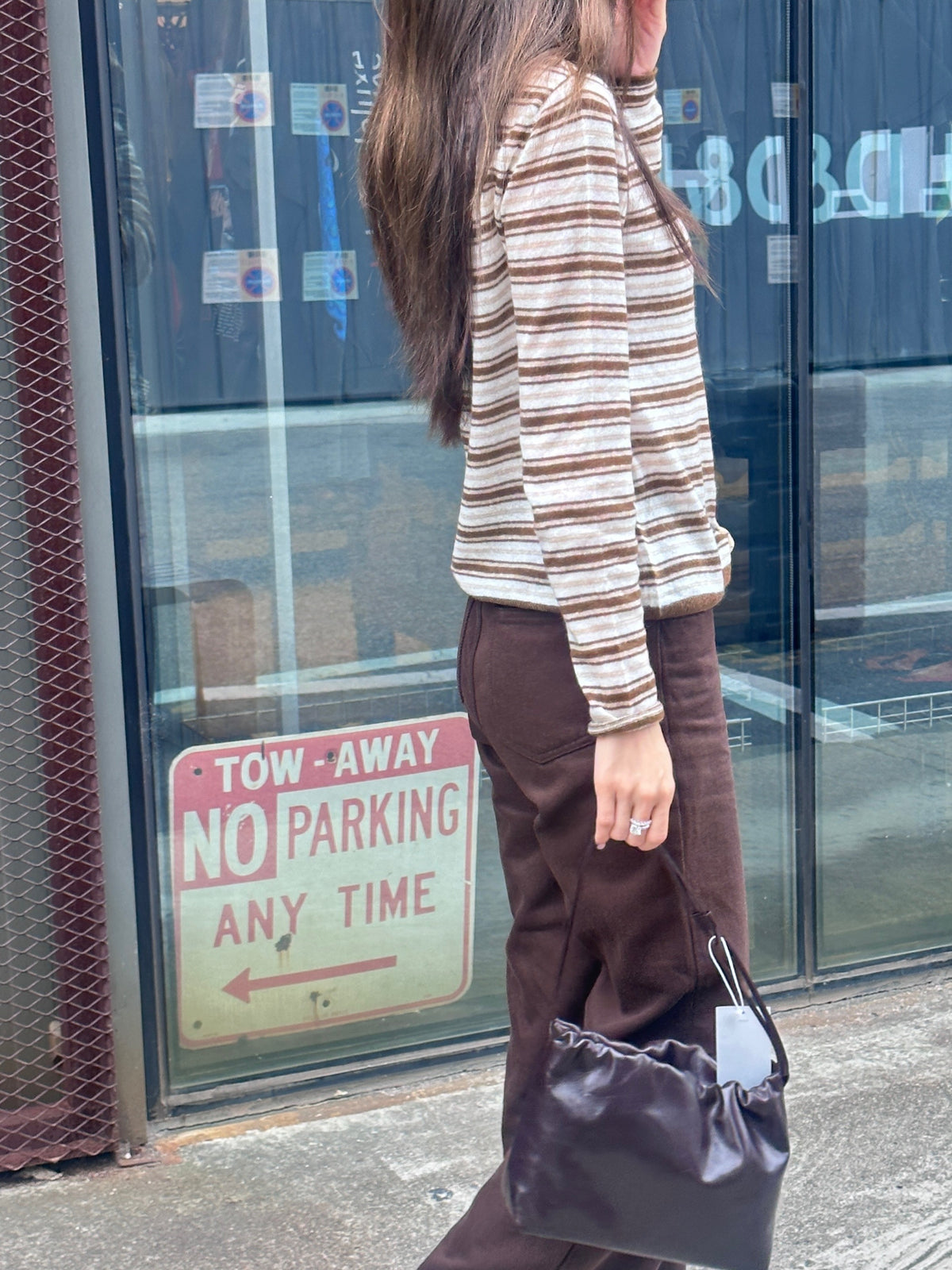 Stripe Thin Wool Long Sleeves Top