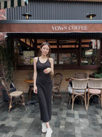 ashchic made Cross Back Maxi Dress with pads