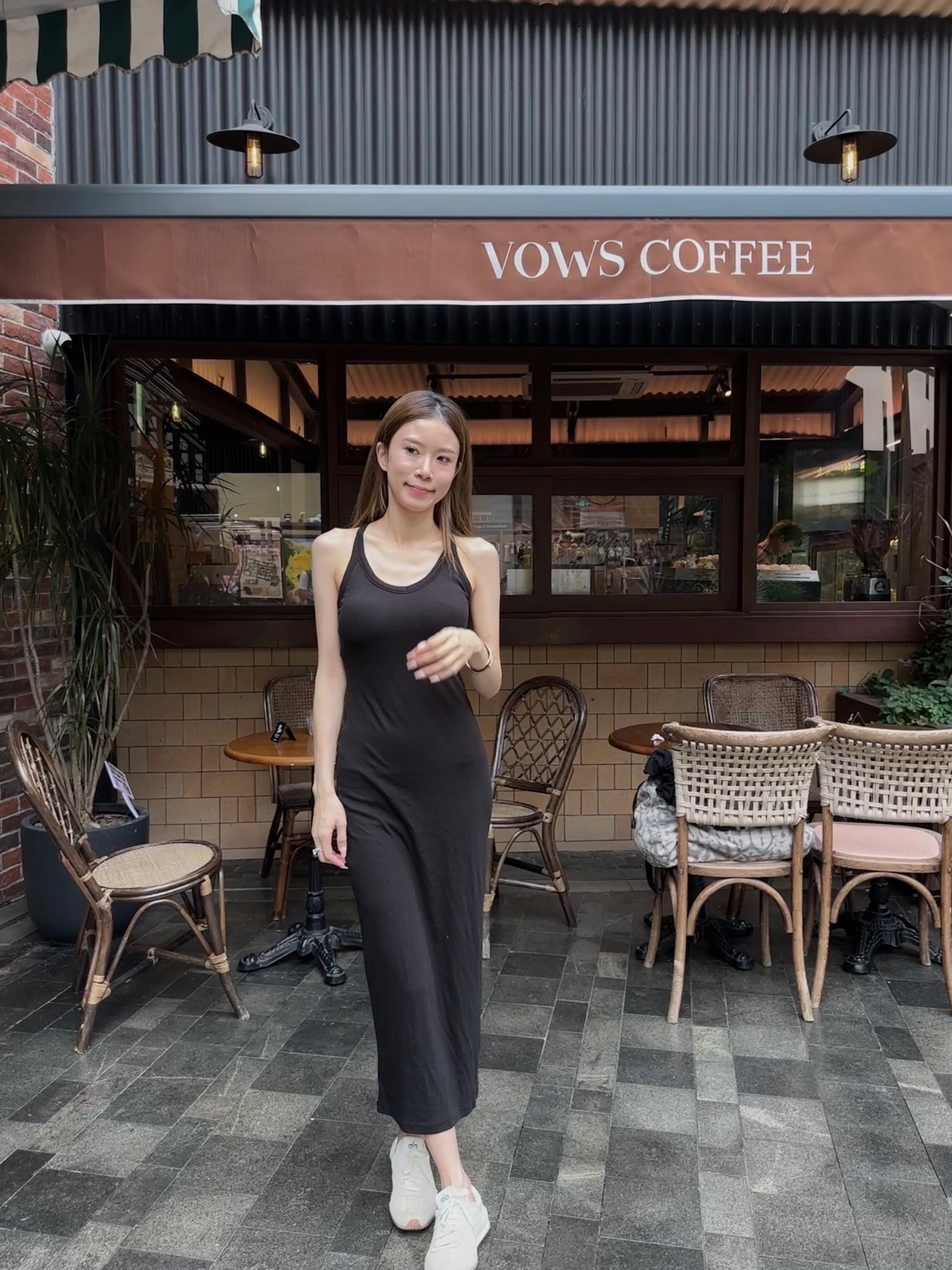 ashchic made Cross Back Maxi Dress with pads