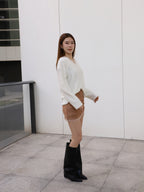 Lace V Neck Thin Sweater