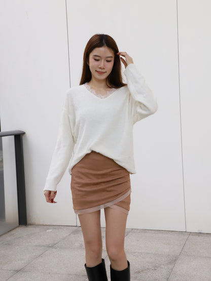 Lace V Neck Thin Sweater