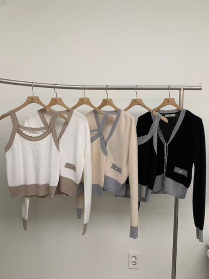 Pearl Knitted Tank & Cardigan Set