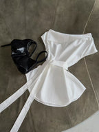 One Side Off Shoulder Shirt Top