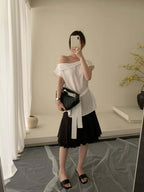 One Side Off Shoulder Shirt Top