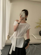 One Side Off Shoulder Shirt Top