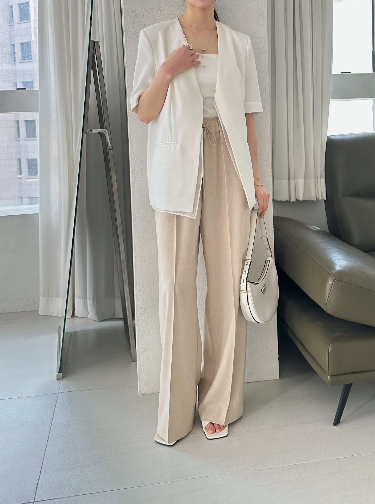 Basic Chiffon Pants With Flexibility