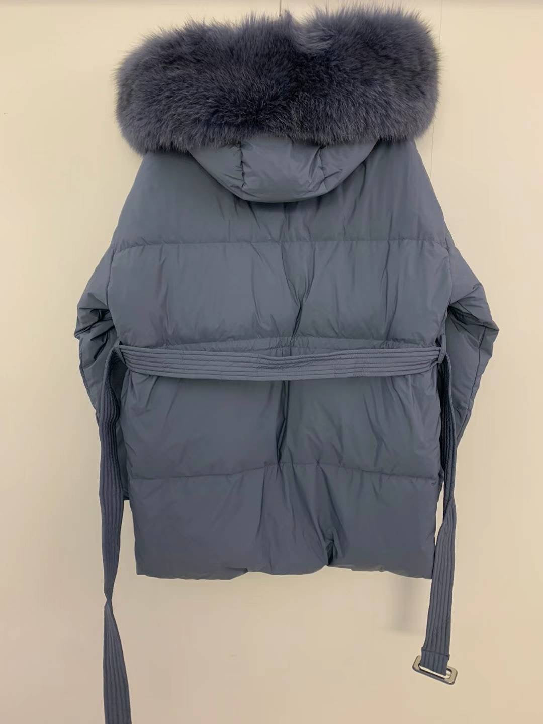 Fox Fur & Duck Down Long Jacket with Hat