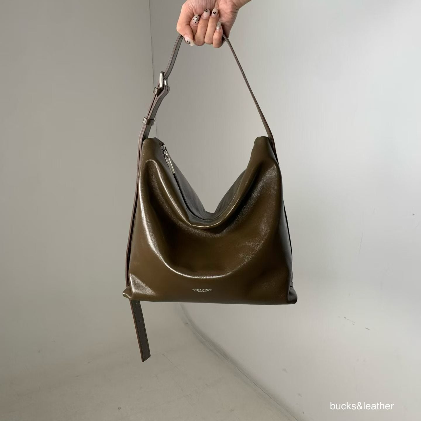 Real Leather Office Zipped Bag 小號