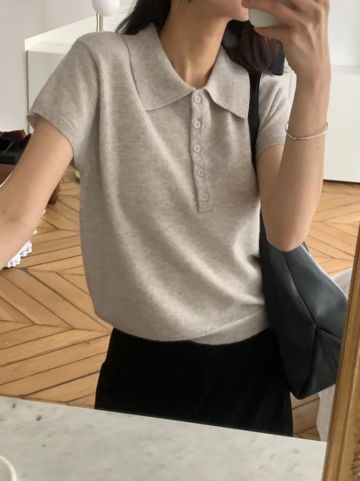 Wool Polo T Top