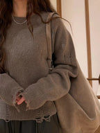 Embroidered wool top