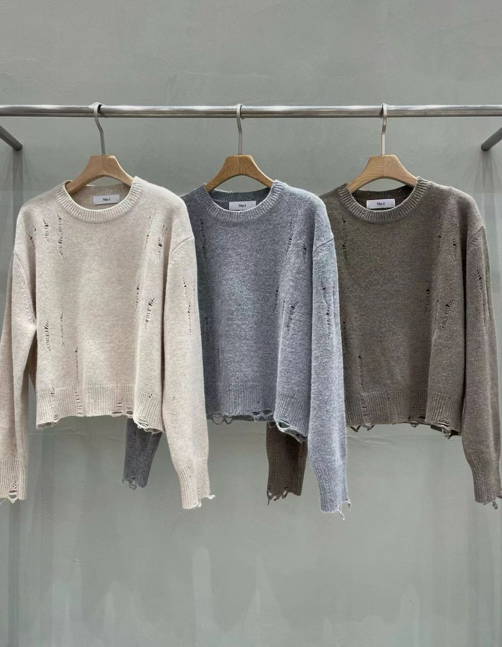 Embroidered wool top