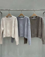 Embroidered wool top
