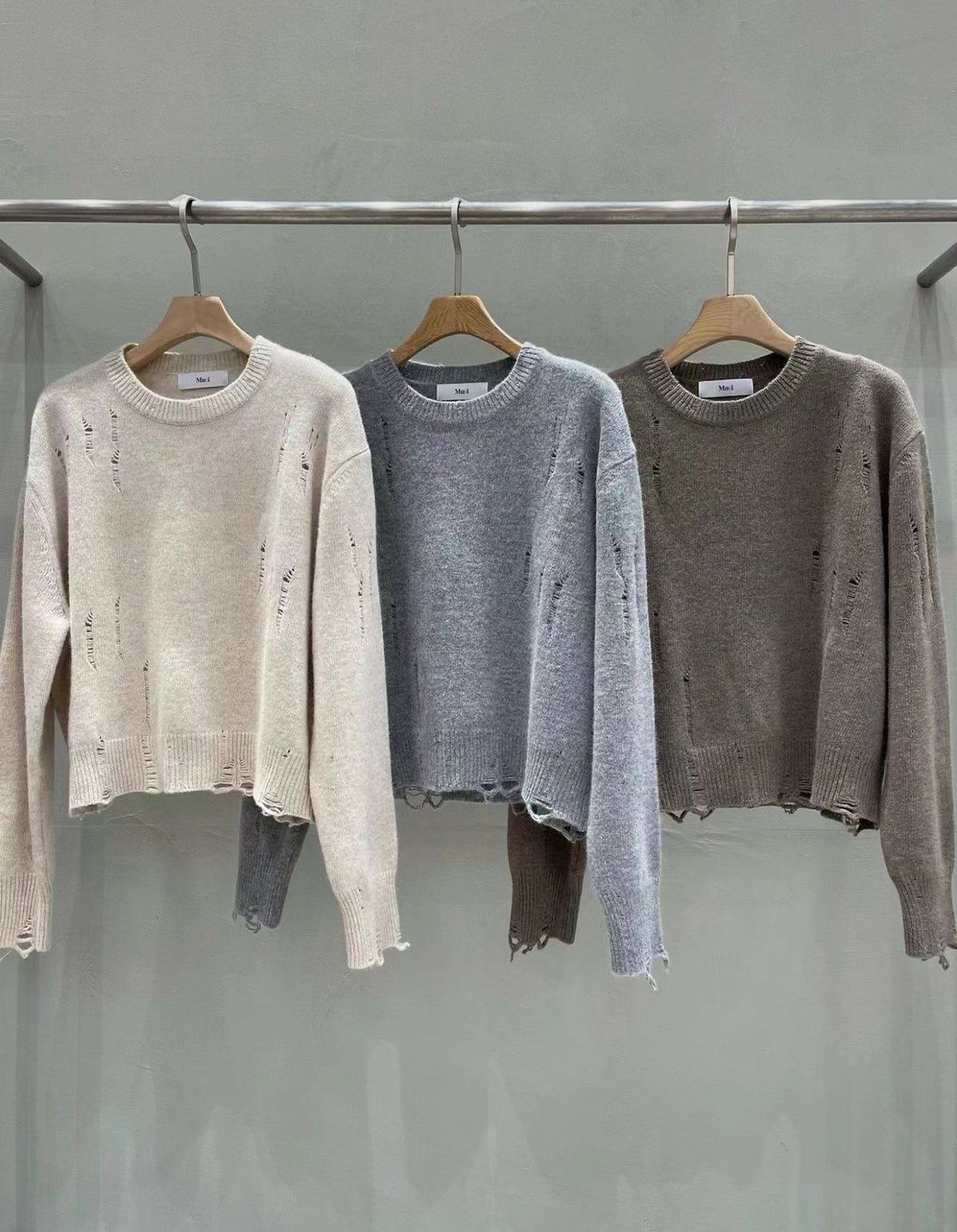 Embroidered wool top