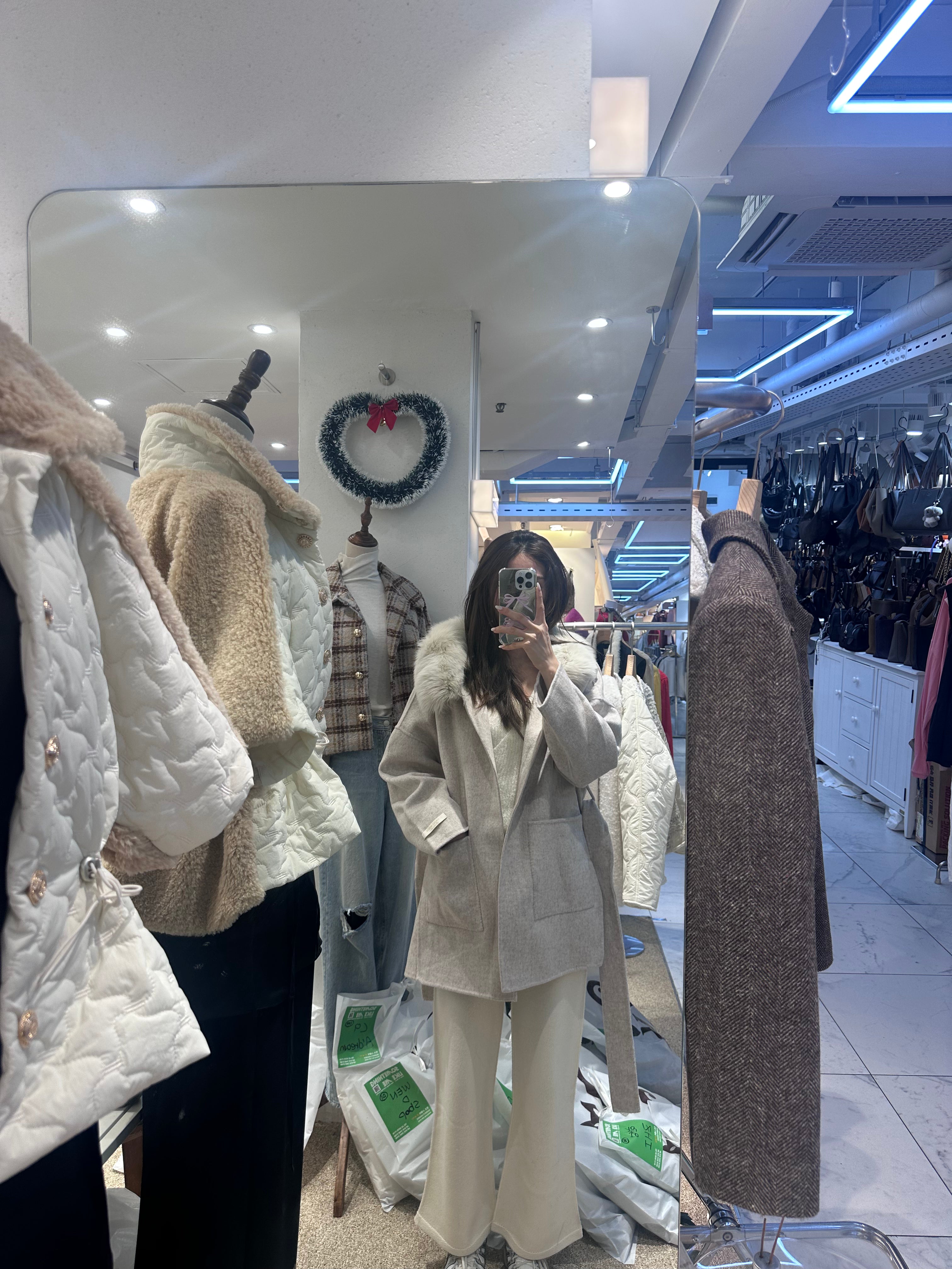 90% Wool Fox Fur Coat
