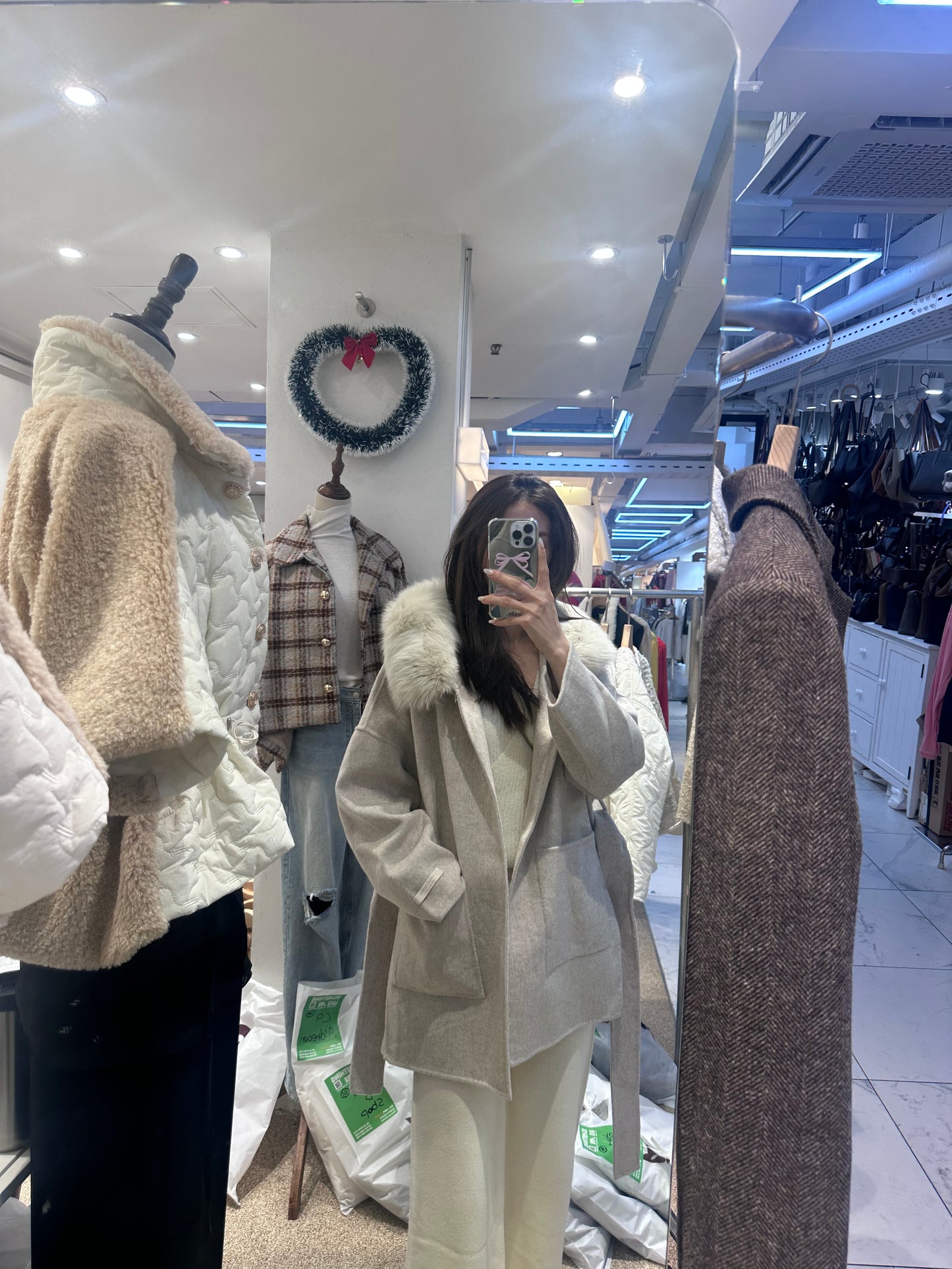 90% Wool Fox Fur Coat