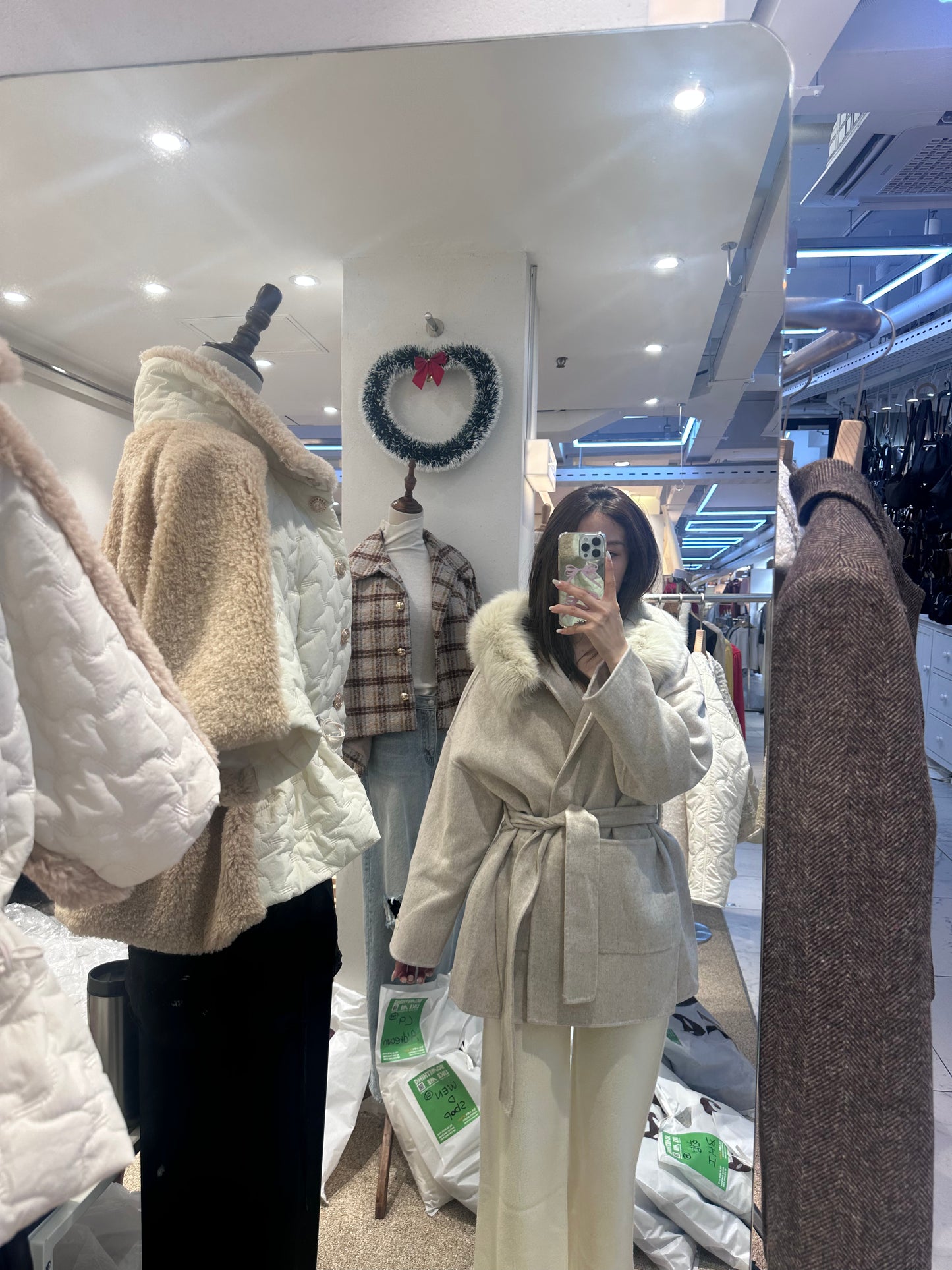 90% Wool Fox Fur Coat