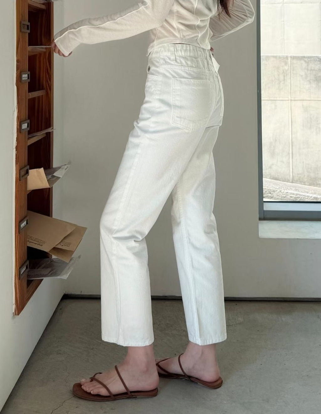 No. 734 White Skinny Jeans