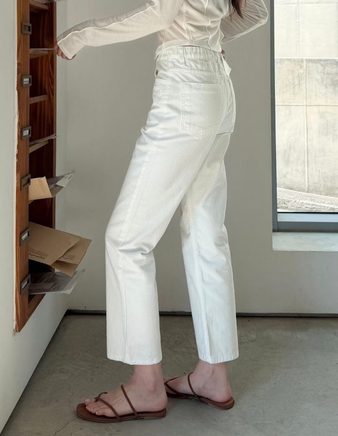 No. 734 White Skinny Jeans