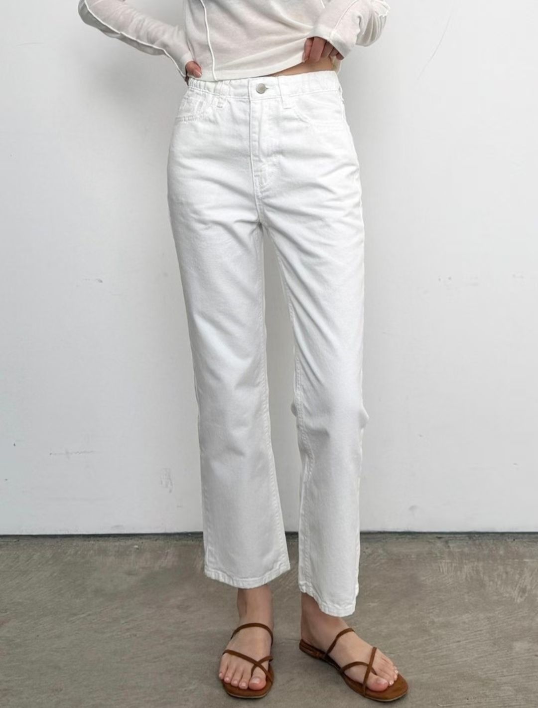 No. 734 White Skinny Jeans
