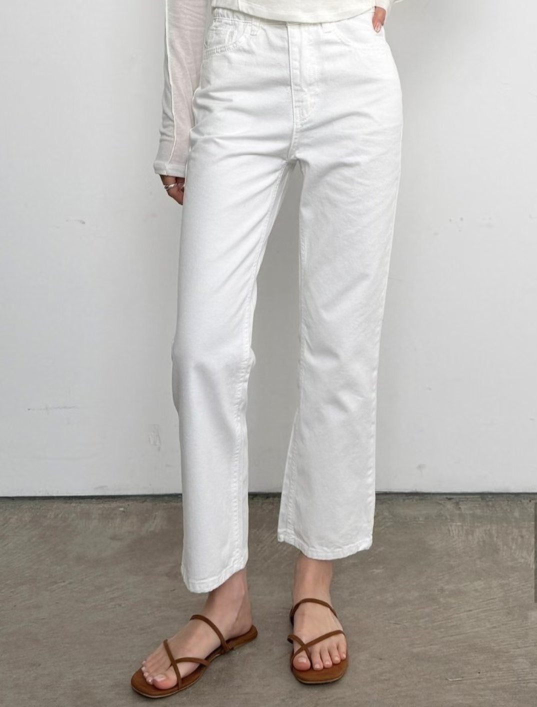 No. 734 White Skinny Jeans