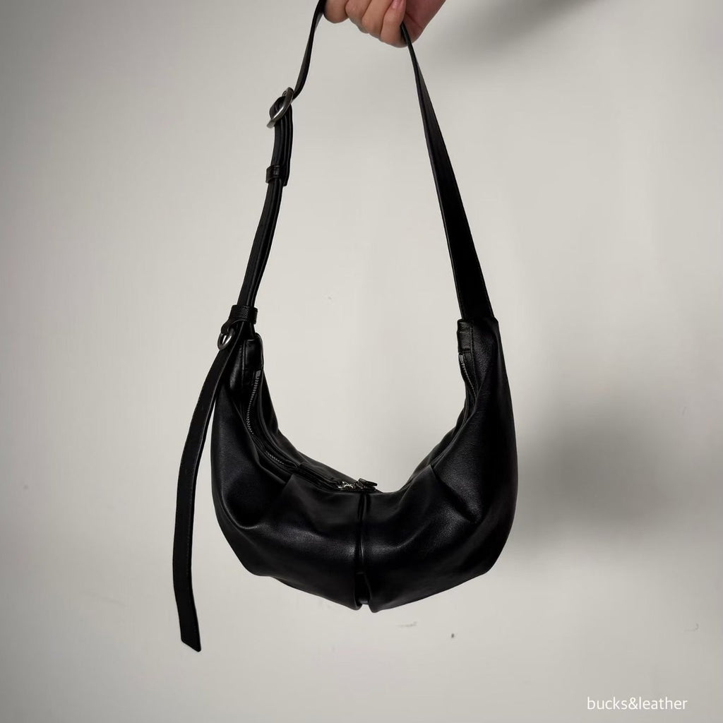 Real Leather Moon Bag