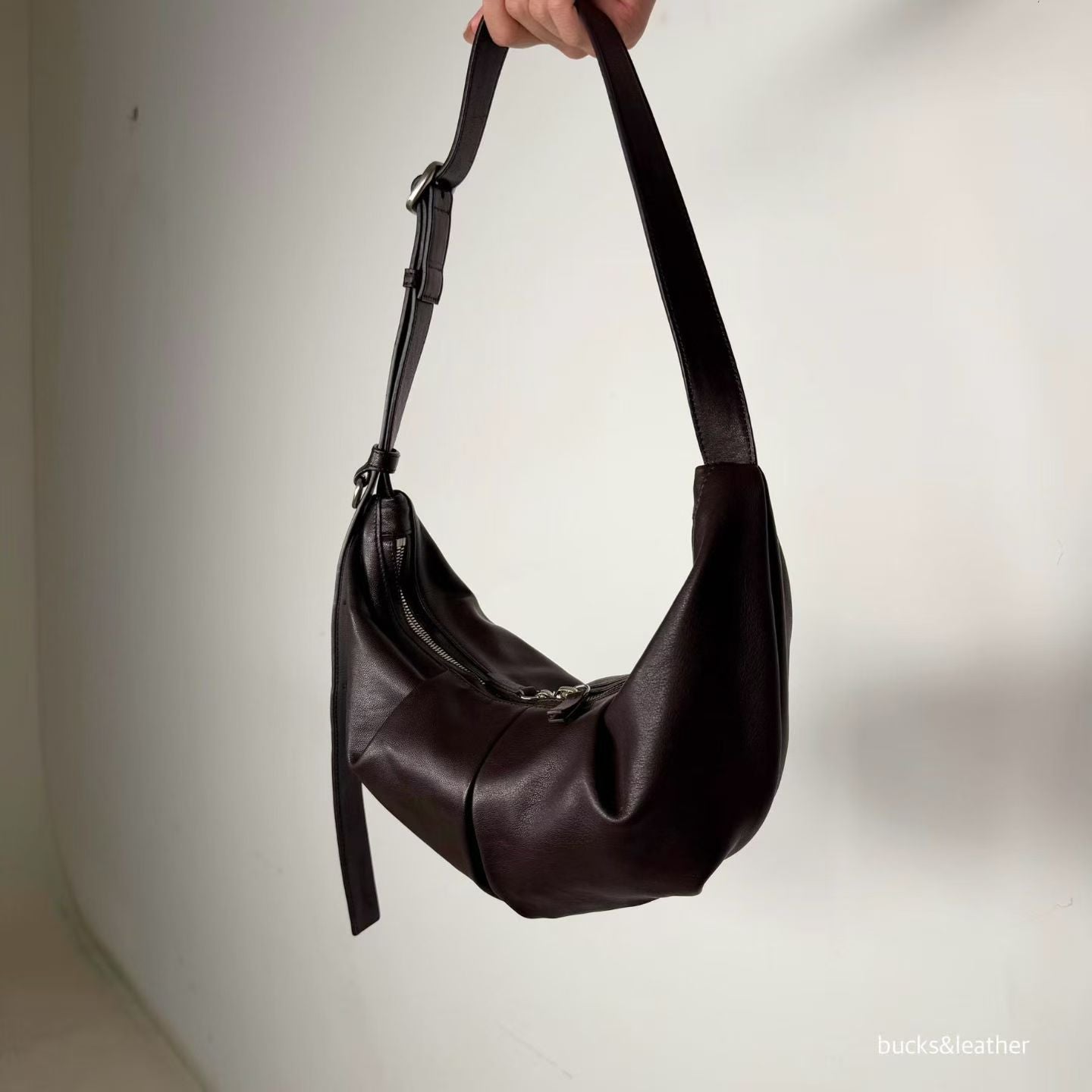 Real Leather Moon Bag