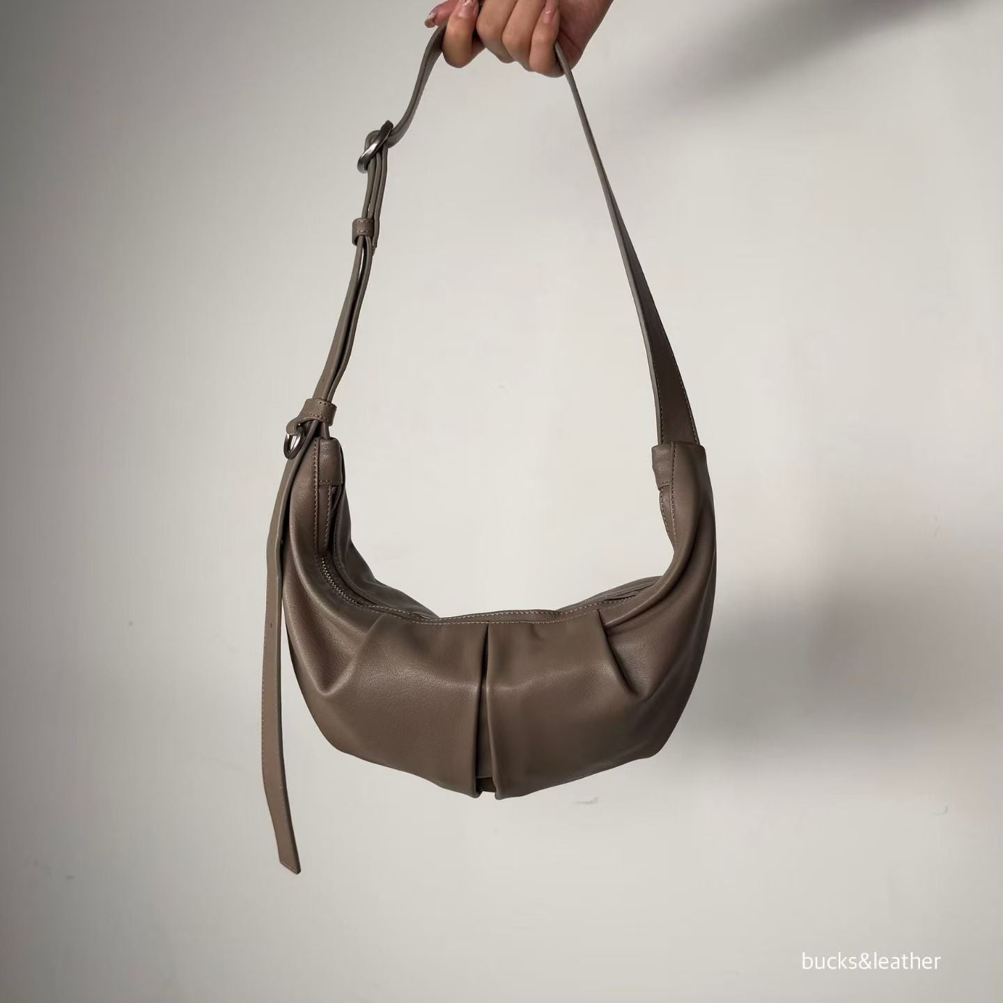 Real Leather Moon Bag