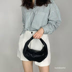 French Handle Real Leather Bag