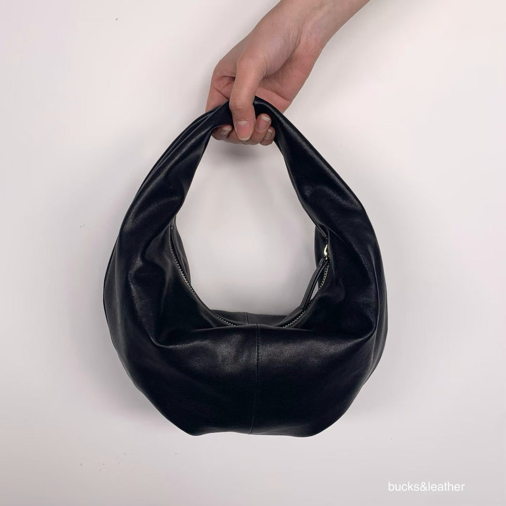 French Handle Real Leather Bag