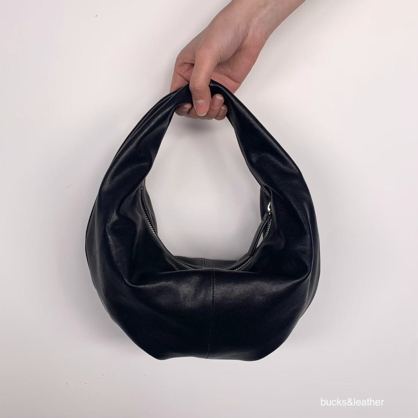 French Handle Real Leather Bag